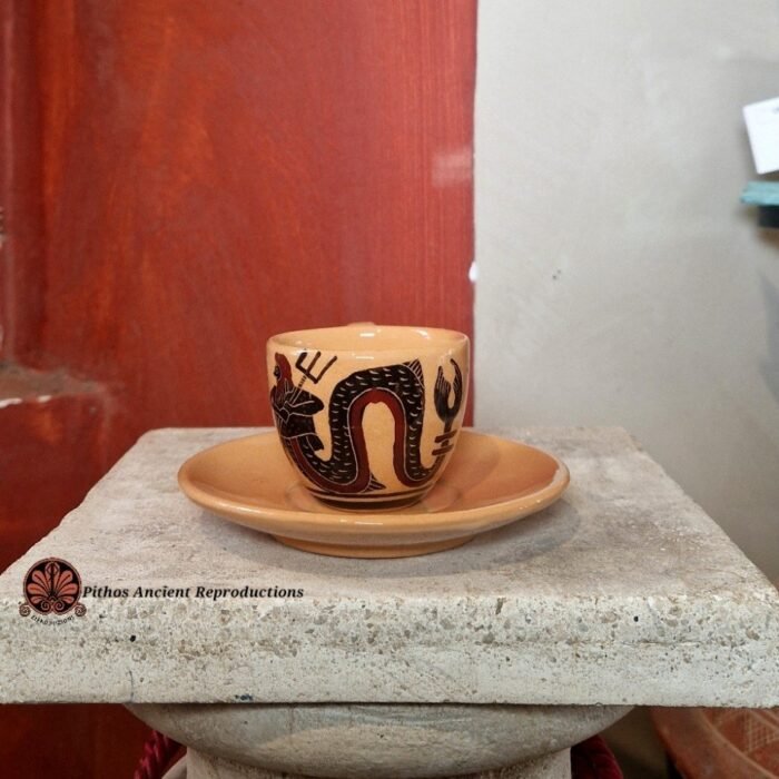 Tazzina caffè ceramica smaltata decorazioni antiche
